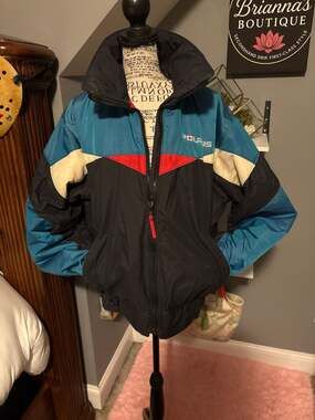 Vintage Polaris Thinsulate Snowmobile Jacket Colorblock Made in USA Men's Medium